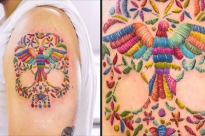 Meksykańska artystka tworzy tatuaże wyglądające niczym hafty na skórze