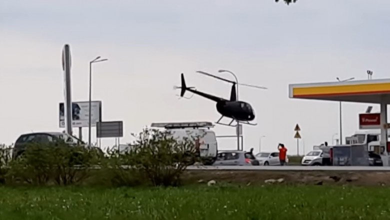 Wylądował helikopterem na stacji w Garwolinie. Nagranie ze startu