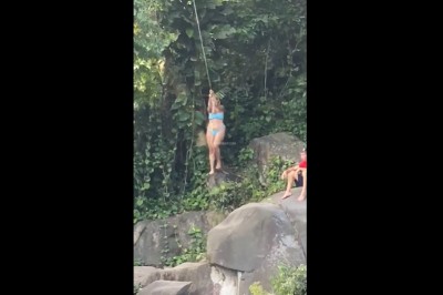 Jeden z gorszych skoków na tarzanie. Aż jej zgasło światło