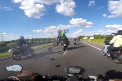 Chciał zrobić popis na motocyklu. Wyszło lepiej niż się spodziewał
