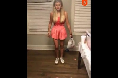 Blondynka kontra balonik. Konkretnie poszalała