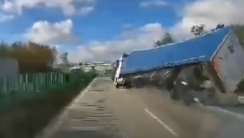 Nagranie z wywrócenia się TIRa na A4. Tak się skończyło wyprzedzanie