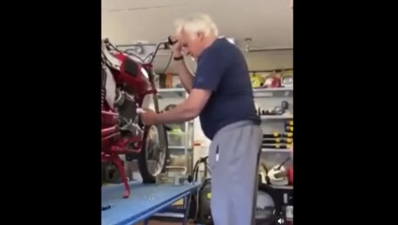 Wkurzanie dziadka, który dłubał w garażu przy swoim motocyklu