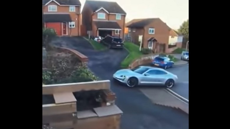 Parkowanie sąsiada Porsche pod chatą. Mocno go poniosło