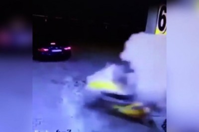 Gamoń wysadził stację benzynową