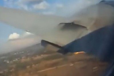 Silnik płonie, samolot spada. Pasażer do samego końca wszystko nagrywa