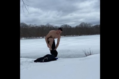 Kiedy chcesz pokazać jakim jesteś kozakiem w morsowaniu, ale coś idzie nie tak 