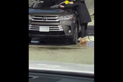 Pomyliła „instrybutor” z myjnią samoobsługową. Chciała umyć auto