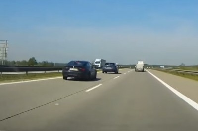 Kierowca BMW o mało nie doprowadził do wypadku z TIRem na A4
