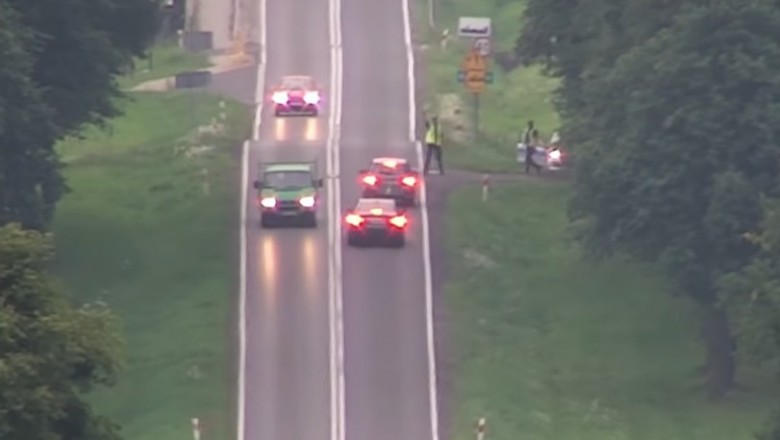 Policyjny dron kontra mistrzowie kierownicy. Nagranie z Olsztyna