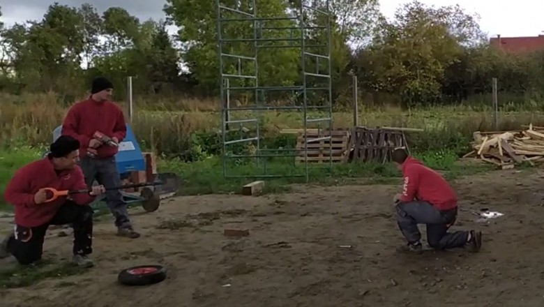 Chłopaki na budowie rozwalili system swoim pit stopem