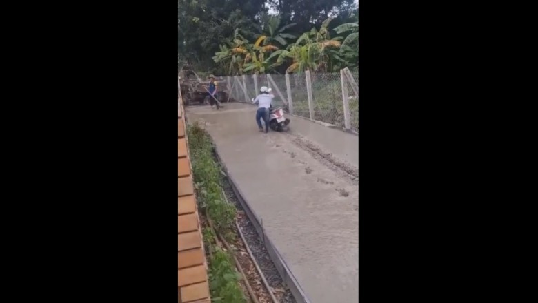 Kiedy wpada typ z motocyklem na wylewkę betonu