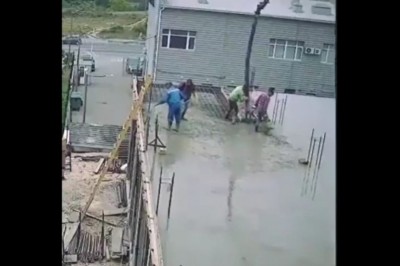 To był moment. Budowlańcy mieli bardzo ciężki dzień w pracy