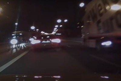 Kierowca Audi RS Q3 ostro leciał i nie zmieścił się wyprzedzając prawym pasem