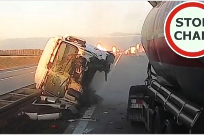 Zderzenie dwóch TIRów na A4. Z jednego odpadła kabina