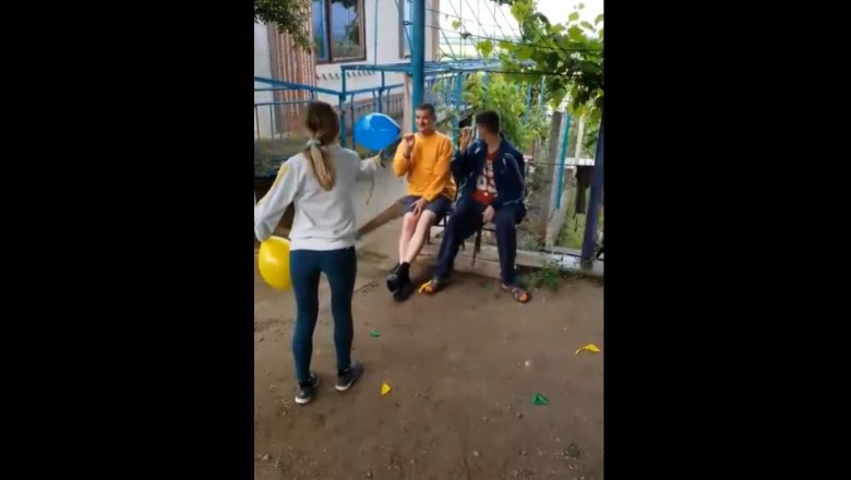 Mistrzowska akcja z balonem. Ziomek nie mógł wytrzymać ze śmiechu