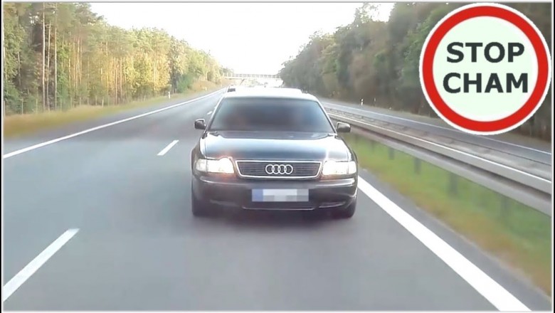 Cwaniak w Audi, któremu bardzo się spieszyło, ale dopadła go karma 