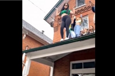 Chciała się popisać na imprezie skacząc z dachu. Mocno jej nie poszło 