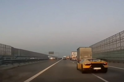Popisy w Lamborghini na S8. Kierowcę mocno poniosła fantazja