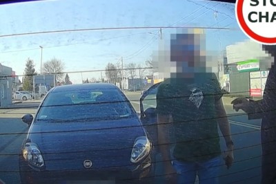 Chamska próba wyłudzenia odszkodowania. Uciekł gdy zobaczył kamerę 