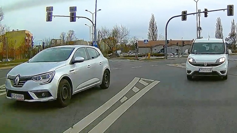 Żenująca próba cwaniakowania na skrzyżowaniu w Szczecinie
