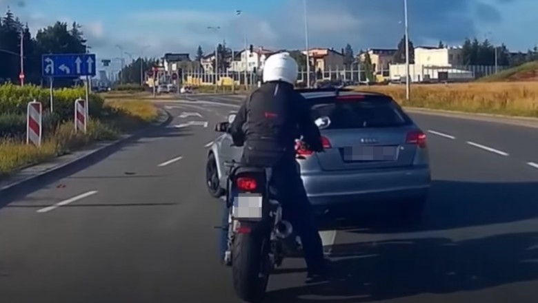 Kierowca Audi wyskoczył z łapami do motocyklisty - Gdańsk