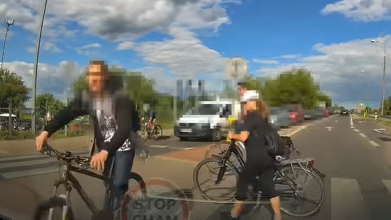 Nietypowa awantura z rowerzystą, który nie mógł się wysłowić