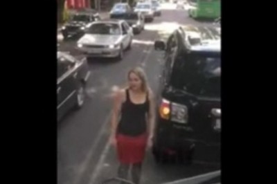 Wkurzony kierowca ciężarówki kontra typ z SUVa