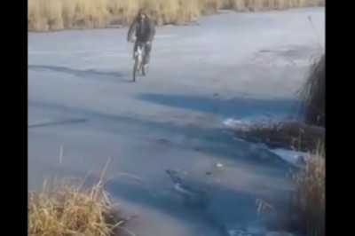 Dawaj Mati dasz radę, ten lód na pewno wytrzyma