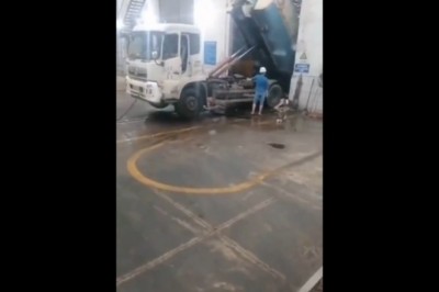 Kiedy kierowca pozbywa się nie tylko śmieci, ale i śmieciarki