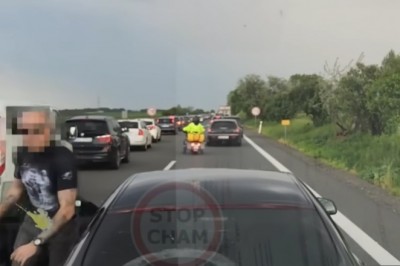 Rękoczyny polskiego kierowcy BMW na czeskiej autostradzie