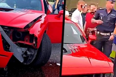 Pijany drifter rozbija Dodge`a na oczach policjantów - Koszalin