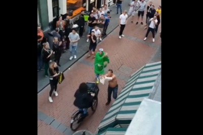 Pijani brytyjscy turyści kontra Duńczyk na rowerze