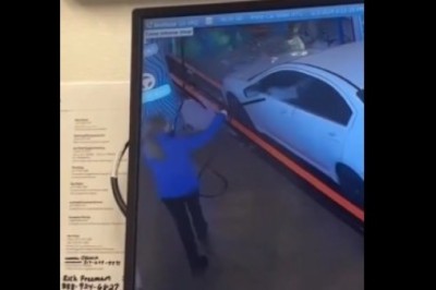 Szybko pożałował swojego głupiego żartu na myjni samochodowej