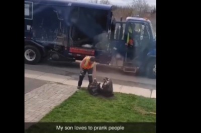 Młody i jego mocny żarcik. Gość się niczego nie spodziewał