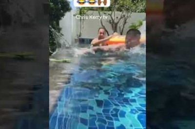 Gość mało nie zszedł. Dobry żart na basenie