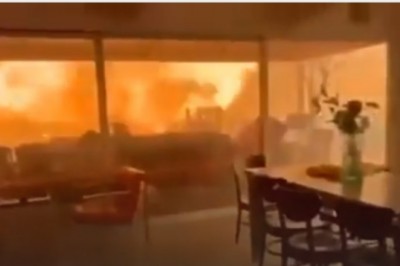 Nagranie z wnętrza domu wokół którego wszystko płonie