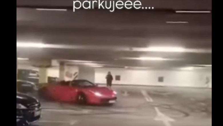 Kasowanie Ferrari na parkingu podziemnym w Warszawie