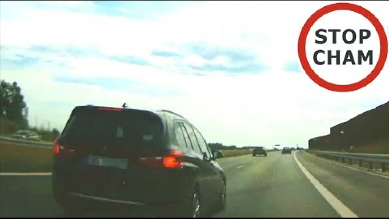 Szeryf lewego pasa w BMW poczuł się urażony, że ktoś go wyprzedził.  O mało nie spowodował wypadku