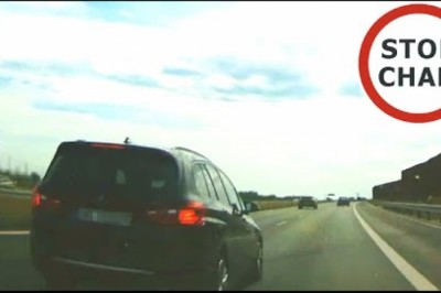 Szeryf lewego pasa w BMW poczuł się urażony, że ktoś go wyprzedził.  O mało nie spowodował wypadku