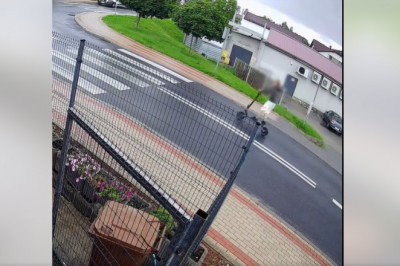 12-latek wjechał hulajnogą pod samochód dostawczy. Wszystko nagrała kamera