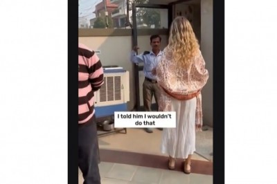 Ochroniarz w hotelu rozwalił system gdy turystka poprosiła go o pomoc. Nagranie z zajścia