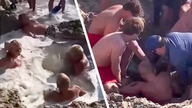 Dwóch chłopców o mało nie utonęło w wykopanej na plaży dziurze