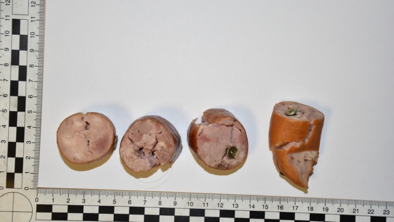 Złapano mężczyznę, który rozrzucał kiełbasę z wkrętami w Stargardzie