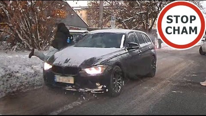 Nagranie z potrącenia dziewczyny przez BMW w Grudziądzu. Nietypowe zachowanie kierowcy i pieszej