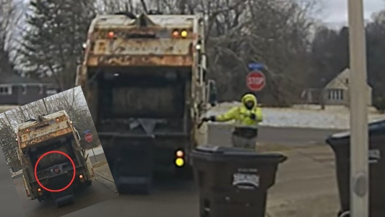 Schował się w śmietniku przed policją, miał pecha, bo właśnie podjechała śmieciarka