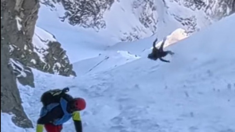 Przerażające nagranie z wypadku w Rysach. Mężczyzna dosłownie zleciał ze stromego zbocza