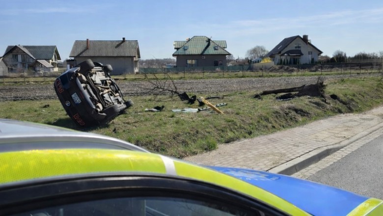 Kolejny Mustang trafi do policji? 3 promile i dachowanie po pościgu