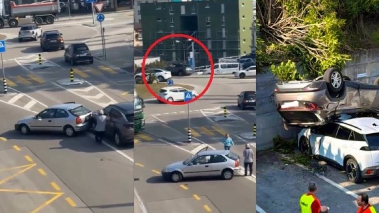 Kolizja, ucieczka i momentalne dachowanie na dwóch innych autach. Mistrz ucieczki w akcji